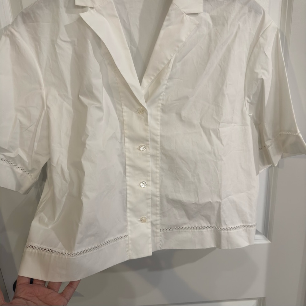Theory Poplin Button-down Shirt in White - Picture 8 of 14